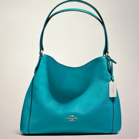 Coach Handbags - NWT Rare Coach Edie 31 Turquoise Pebbled Leather Satchel Shoulder Bag